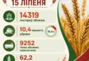 У Ляхавіцкім раёне па стане на раніцу 15 ліпеня з 14319 гектараў збожжа убрана 10,4 працэнта У Ляхавіцкім раёне па стане на раніцу 15 ліпеня з 14319 гектараў збожжа убрана 10,4 працэнта