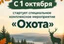 С 1 октября стартует специальное комплексное мероприятие «Охота»