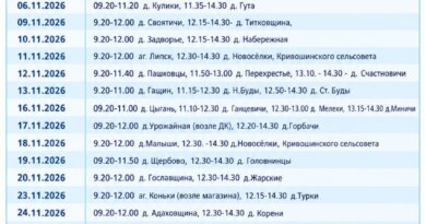 График работы передвижного ФАПа в населённых пунктах Ляховичского района на ноябрь 2026 года График работы передвижного ФАПа в населённых пунктах Ляховичского района на ноябрь 2026 года